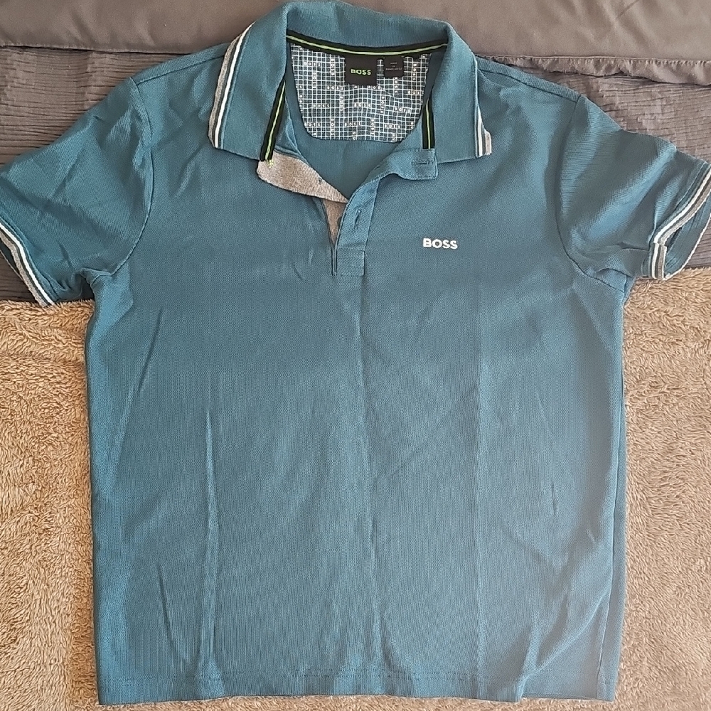 BOSS Men's Blue Polo Shirt